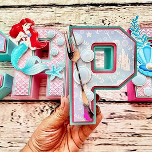 Little Mermaid 3D Letters, Ariel Mermaid Party little mermaid birthday
