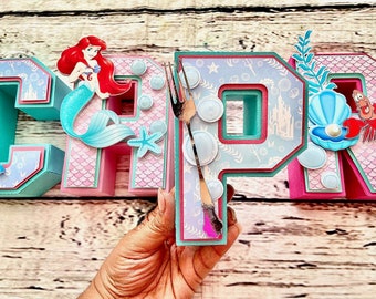 Little Mermaid 3D Letters, Ariel Mermaid Party little mermaid birthday