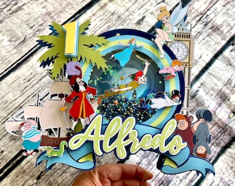 Peter Pan Neverland Cake Topper, Captain Hook Party Decorations, Peter Pan cake topper, Peter Pan Party,Peter