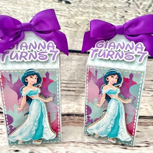Princess Jasmine themed Milk Carton favor boxes props Party Jasmine Birthday 1st Birthday Jasmine Decorations, Princess party decor