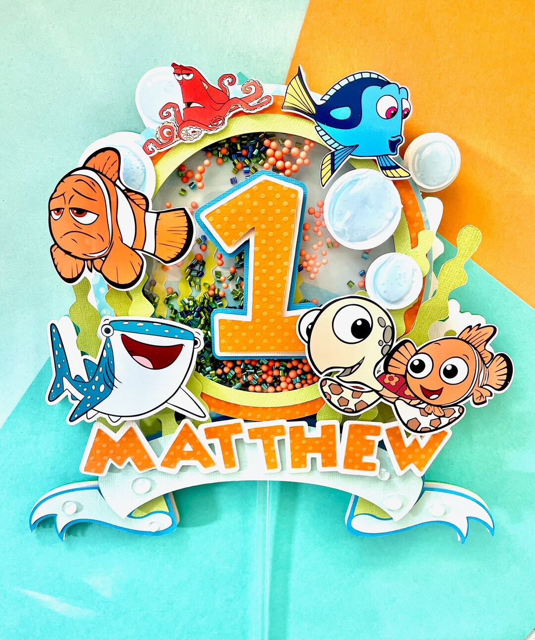 Orange Fish Topper Nemo Party Decorations Fish Water Birthday Cake ...