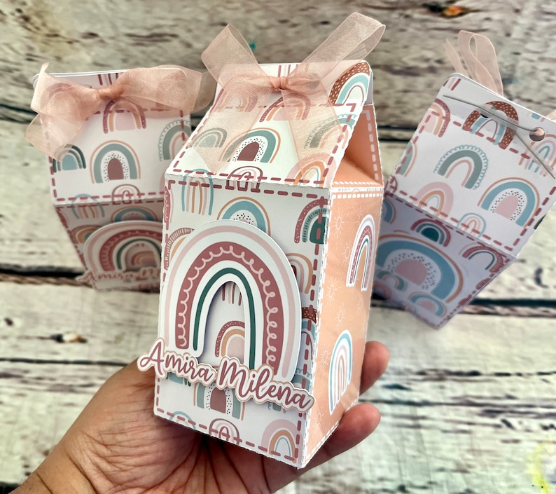 Boho Themed Milk Carton Favor Boxes Boho Party Boho Birthday 1st ...