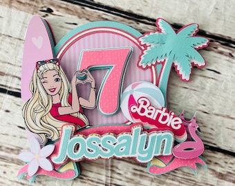 Beach Doll Cake Topper doll Party Decorations Malibu Birthday cake decorations dolls birthday beach girl cake topper