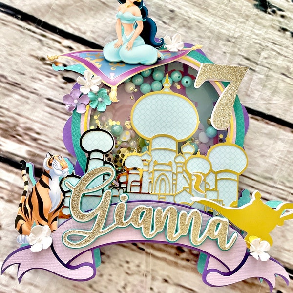 Princess Jasmine Shaker Cake Topper - Jasmine Party Decoration - Princess Jasmine cake topper party  -Jasmine theme  party