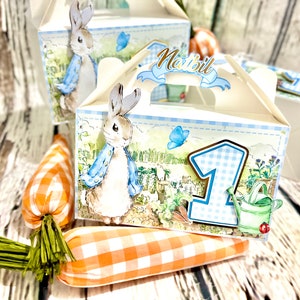Peter Rabbit Favor Boxes 1st Party Decorations Peter Rabbit Birthday Favor decorations Peter Rabbbit  birthday Rabbit Favor Boxes