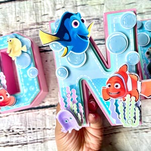 Vis Nemo Dory 3D-letters, Nemo Dory verjaardagsfeestje