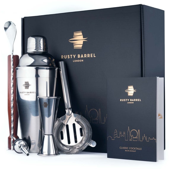 Cocktail Shaker Set, 13-Piece Stainless Steel Bar Tools With Bamboo Stand, Boston Bartender Kit Accessories | Mixer Spoon, Muddler, Jigger - View #7