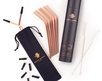Rusty Barrel Straws Gift Set - Copper Bent