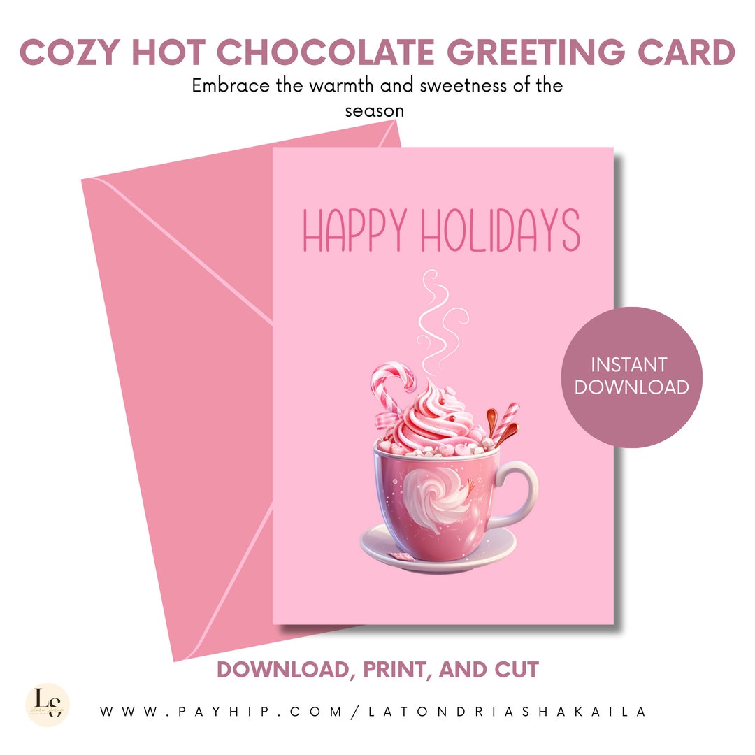 Cozy Hot Chocolate Greeting Card Digital Download Print at Home ...