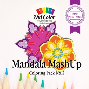 Printable Mandala Adult Coloring Pages | Mandala MashUp: Coloring Pack No.2
