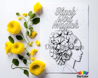 Black Woman Inspiration Coloring, Instant Download, Melanin Magic, Black Quotes | Black Woman Inspiration: Coloring Page No.3