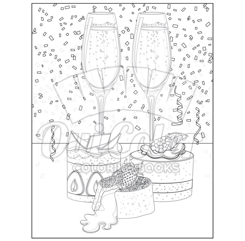 Printable CUPCAKES Bakery Coloring Page Dessert: Coloring Pack No.2 image 3