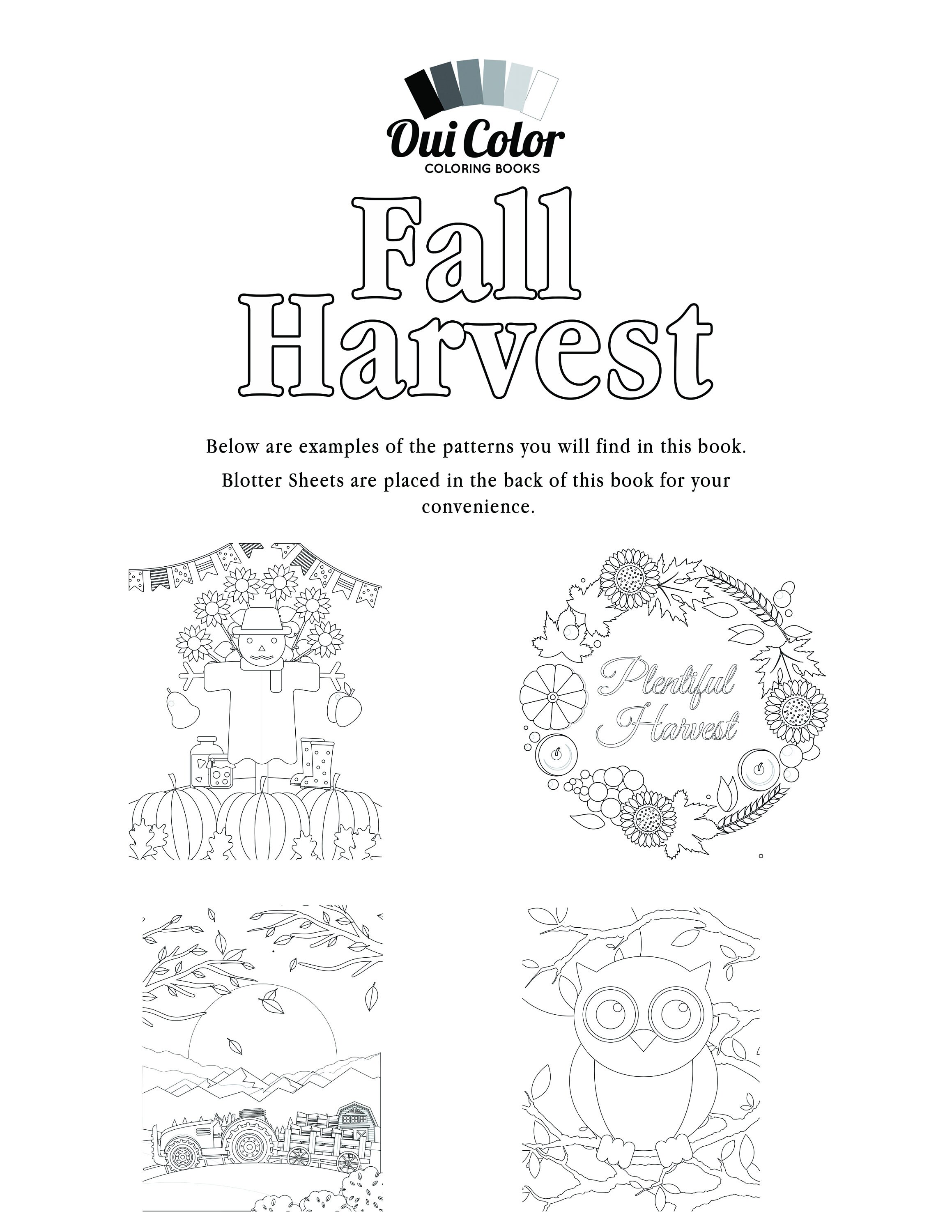 Fall Autumn Printable Adult Coloring Book | Fall Harvest: 20 Fall ...