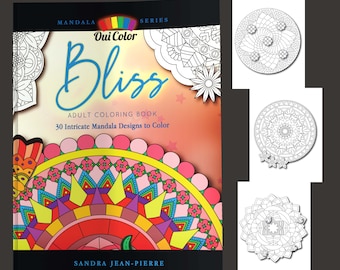 Intricate Sacred Mandala Coloring Book, Digital Download Edition, Adult Coloring Book, Digital Coloring Pages,  Floating Mandala Designs