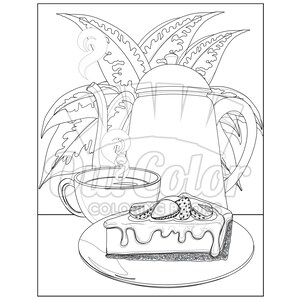 Printable CUPCAKES Bakery Coloring Page Dessert: Coloring Pack No.2 image 4