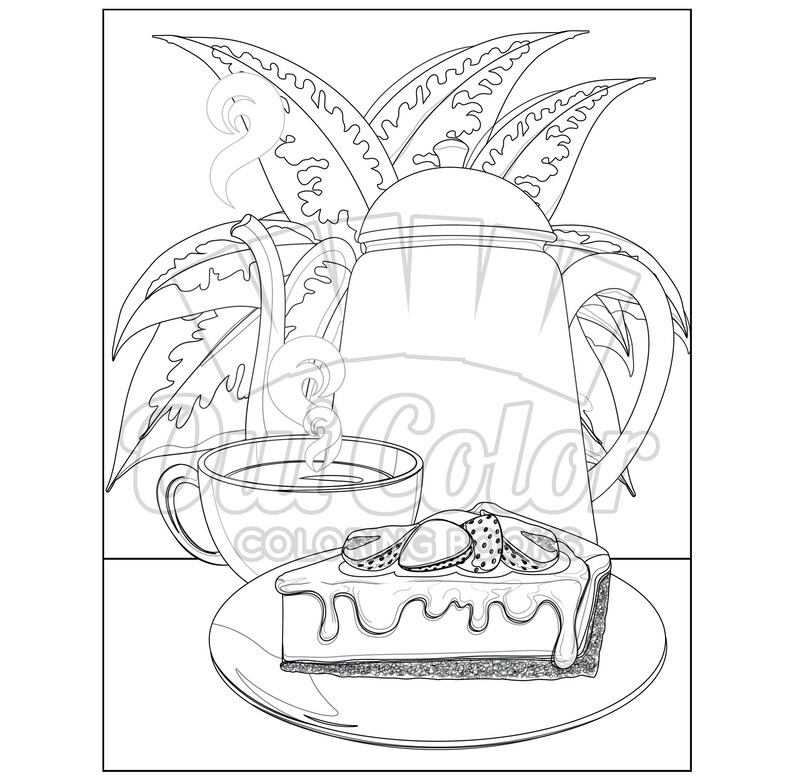 Printable CUPCAKES Bakery Coloring Page Dessert: Coloring Pack No.2 image 4