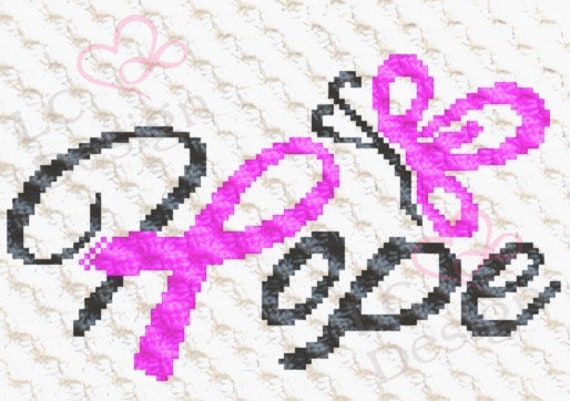 F Cancer INSTANT DOWNLOAD Corner 2 Corner Crochet Pattern C2C