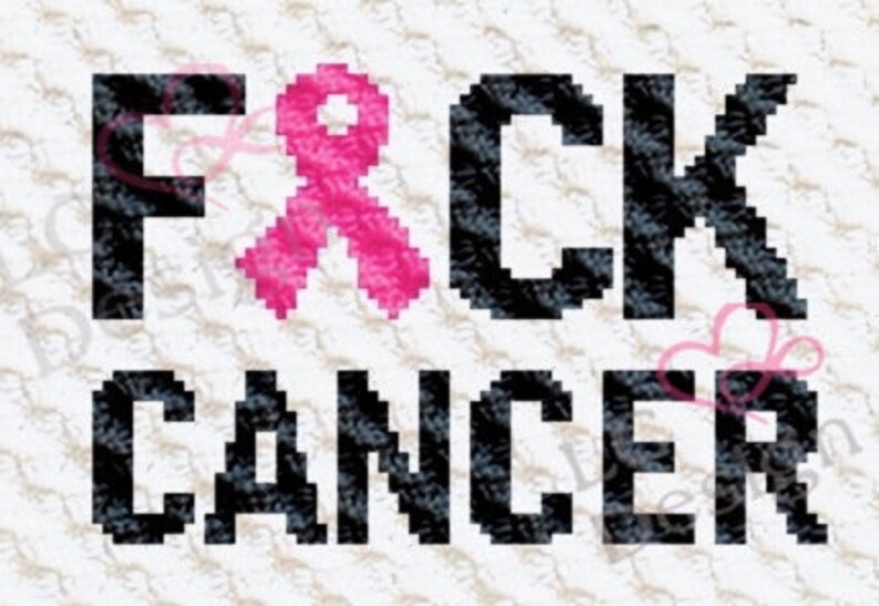 F Cancer INSTANT DOWNLOAD Corner 2 Corner Crochet Pattern C2C