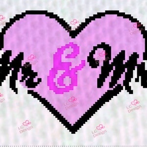 Mr and Mrs - INSTANT DIGITAL DOWNLOAD - Corner to Corner - C2C Crochet Pattern