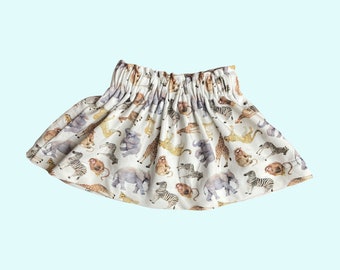 Baby rokje | Handgemaakt kraamcadeau voor een meisje | Baby Rokje met jungle dieren | Handgemaakte baby kleding voor een meisje