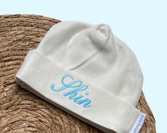 Baby hat personalized and embroidered | Handmade boys baby hat | Personalised maternity gift | Embroidered boys baby hat