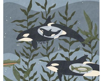 Orca Whale Art Print: Marine Life Ocean Ecosystems