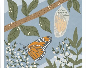 Monarch Butterfly Art Print: Nature-Inspired Nursery Wall Decor