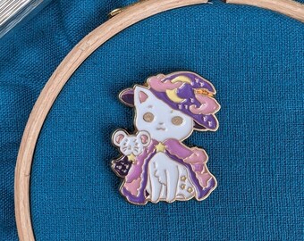 Needle Minder (Witchy Cat) | Needle Magnet | Embroidery Needle Safe