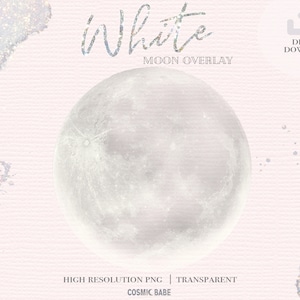 Moon Overlay | Clip Art Graphics PNG Format Instant Download | Full Moon | Commercial