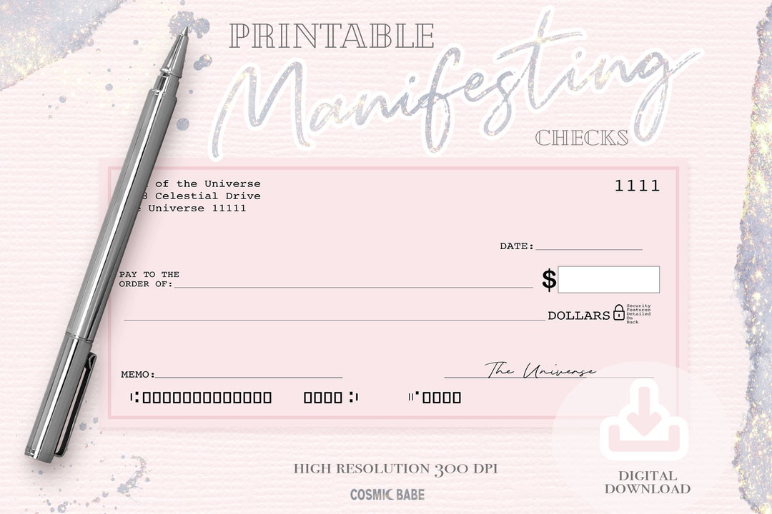 Law of Attraction Printable | Abundance Checks | Manifesting Tools ...