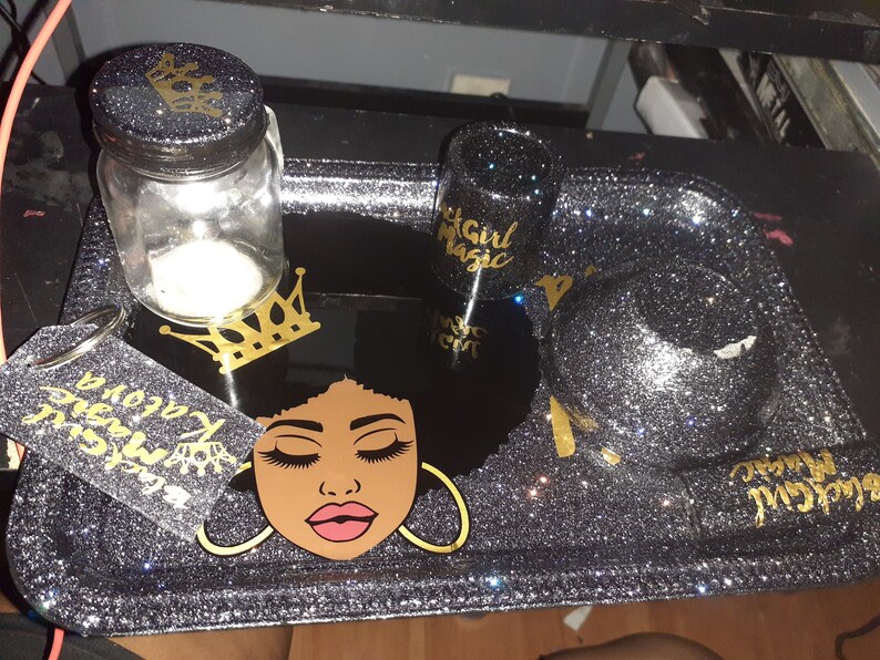 Black Girl Magic Rolling Tray Set Etsy