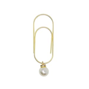 White Pearl Gold Planner Paperclip Jumbo Size - Paper Clip - Page Marker - Pearls - Luxury Planner Accessories - PEARL 1