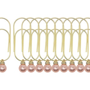 Set of 10 Champagne Pearl Gold Planner Paperclips Jumbo Size - Big Paper Clip - Page Marker - Luxury Planner Accessories Set