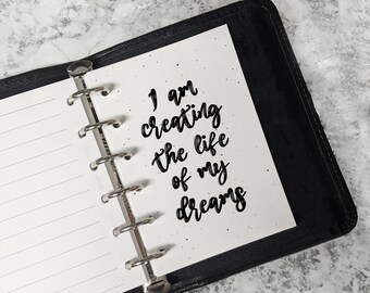 A5 Planner Dashboard: Minimalist Quote Printable (PDF)
