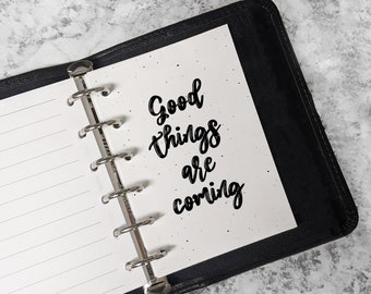 A5 Planner Dashboard: Minimalist Quote Printable (PDF)