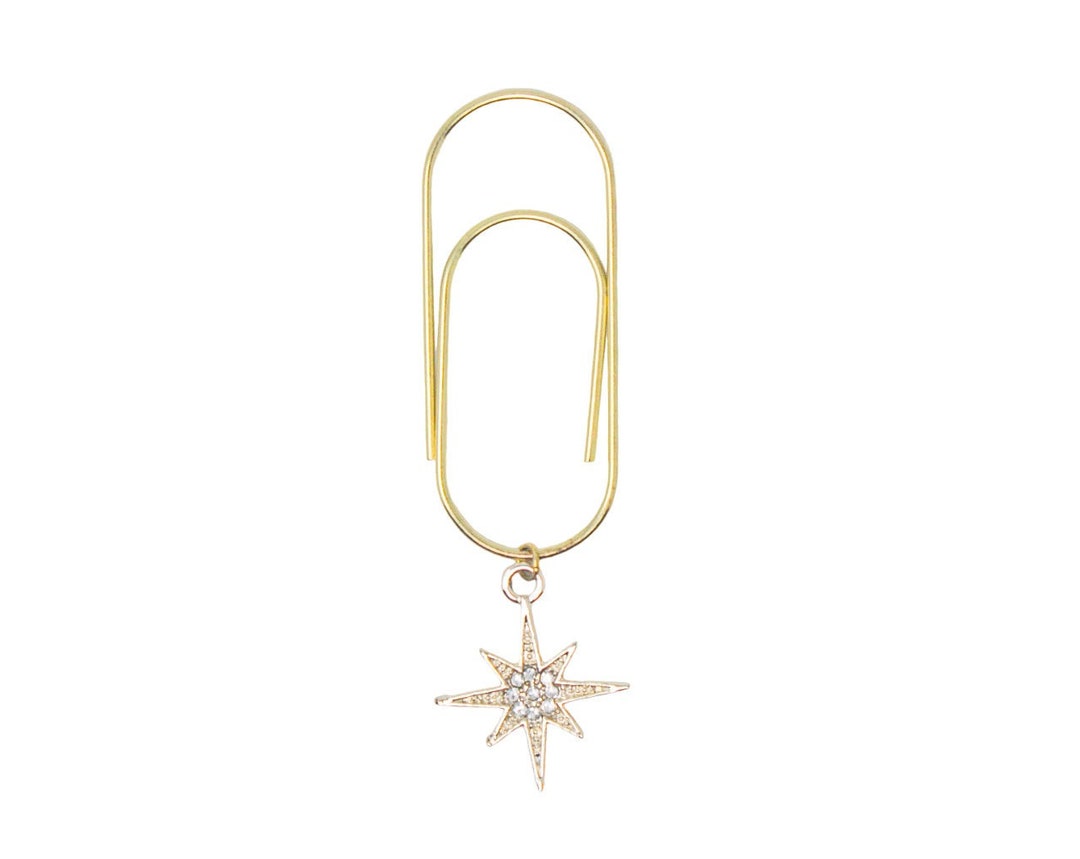 Star Paperclip Crystal Star Gold Jumbo Paperclip: Luxury Planner Accessory - Etsy