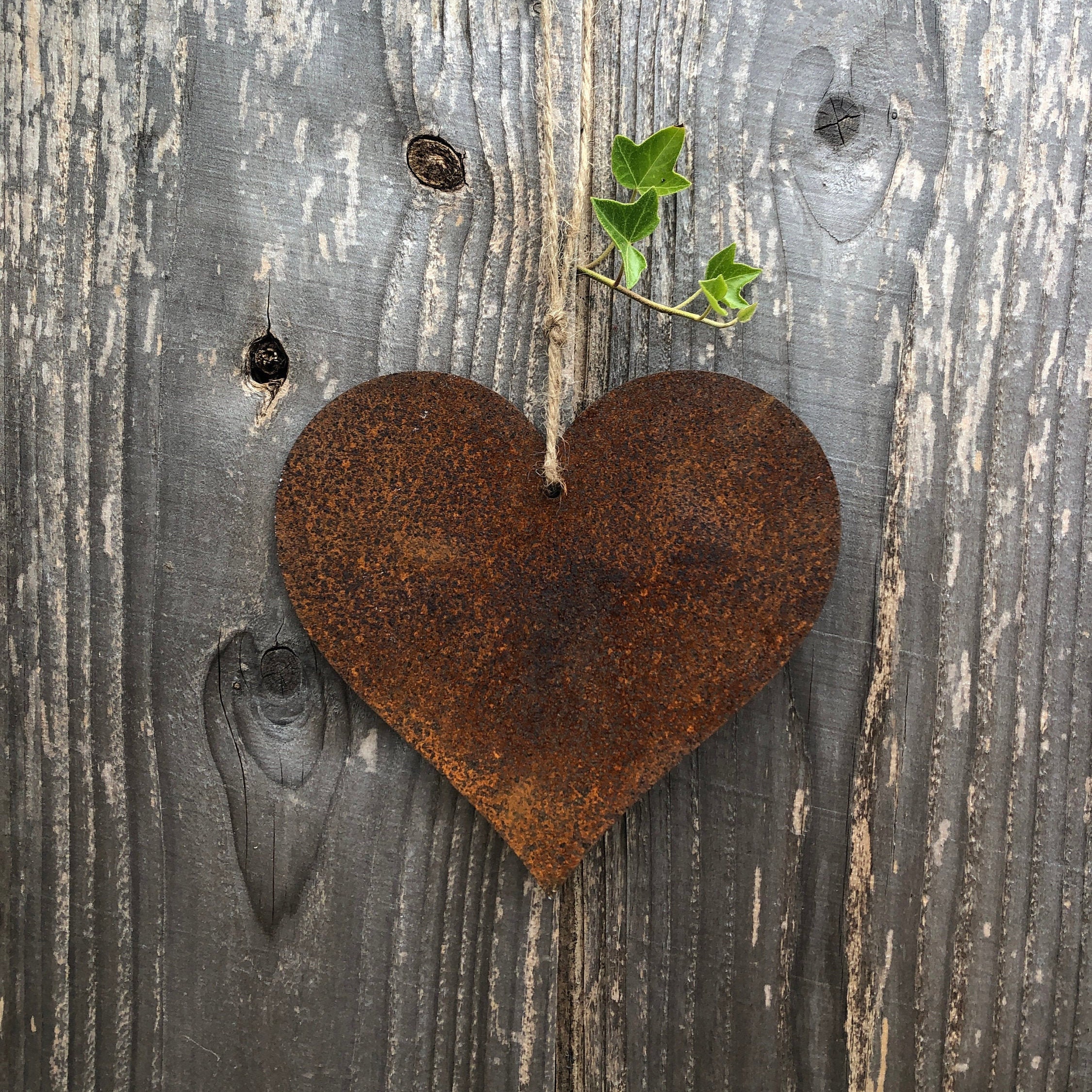 Flat Rusty Metal Heart Vintage Decoration Metal Heart Gift Etsy UK