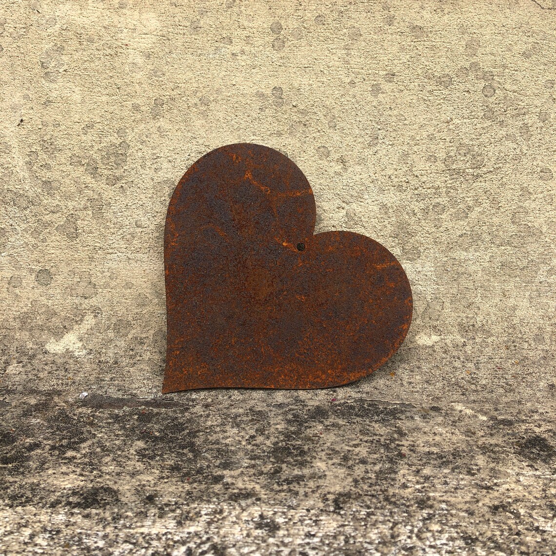 Flat Rusty Metal Heart Vintage Decoration Metal Heart Gift Etsy UK