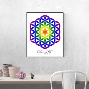 Flower Of Life Wall Art Printable, Flower Of Life Poster, Sacred Geometry, Digital Print PDF and JPEG (JPG), Digital Download