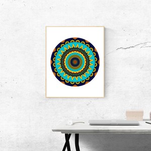 Original Mandala Wall Art imprimible #2, Mandala Poster, Digital Print PDF y JPEG (JPG), Descarga Digital