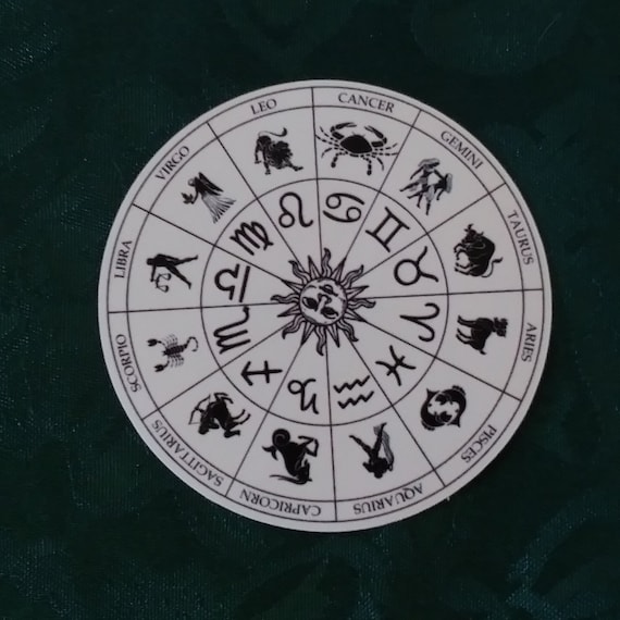 Zodiac Wheel Vinyl Die-Cut Sticker, eReader, Laptop, Phone Case, Water Bottle, Planner - Scratch, Tear, Water Resistant