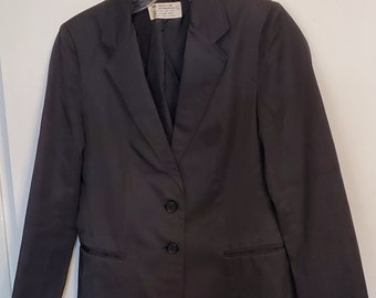 Vintage Women's Lightweight Cotton/Poly Black Blazer Size 5/6.