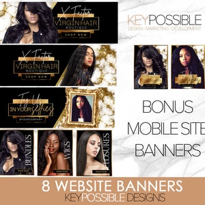 Web Banners, Website Banners, Canva Banners, Hair Website Banners