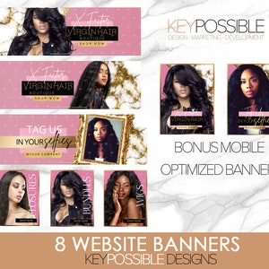 Web Banners, Website Banners, Canva Banners, Hair Website Banners