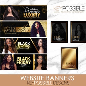 Web Banners, Website Banners, Canva Banners, Hair Website Banners