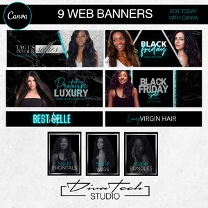 Web Banners, Website Banners, Canva Banners, Hair Website Banners
