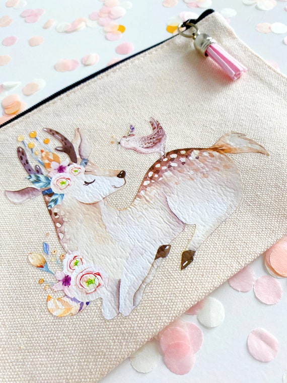 Zipped Purses, Pouch - Friendly Deer