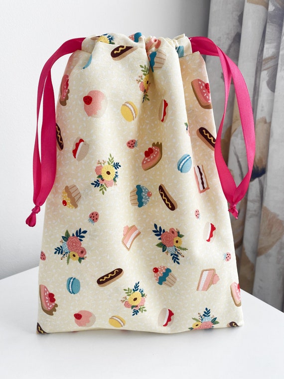 Fabric Drawstring Bag~ Sweet Treats