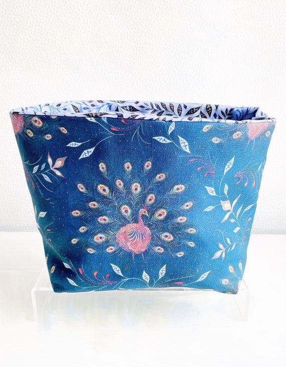 Fabric Storage Basket- Paisley Peacock