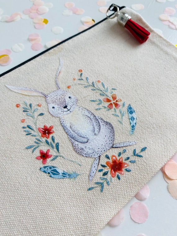 Zipped Purses, Pouch - Happy Bunny